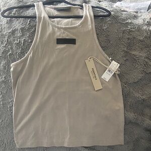 Essentials Light Beige Sleeveless Top